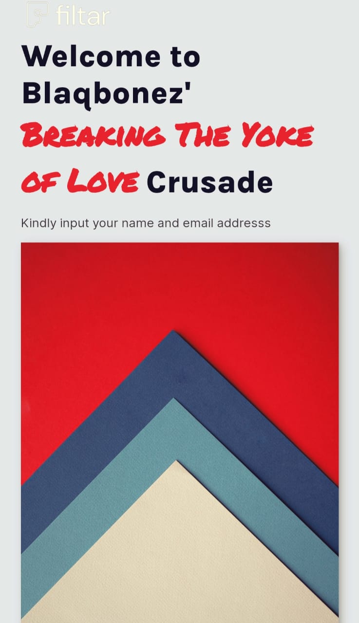 screenshot of a landing page for Filtar Africa