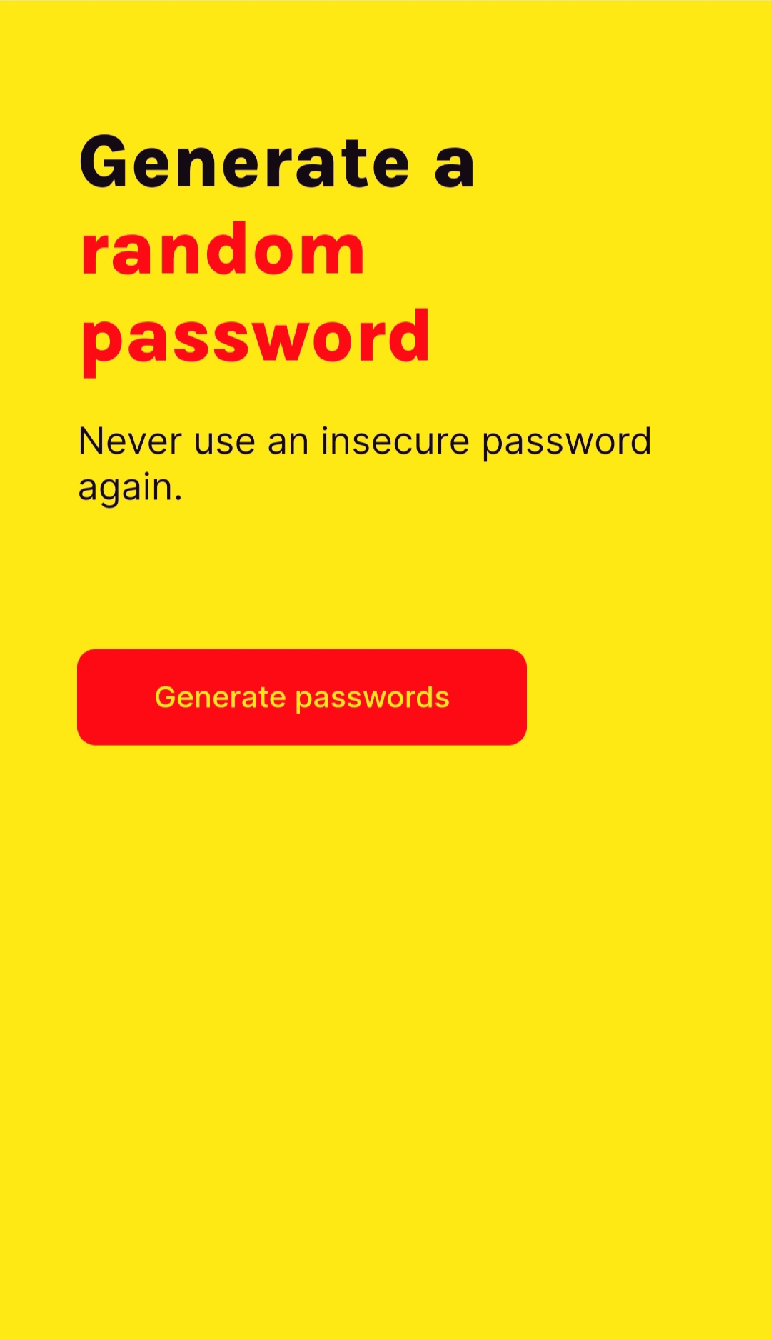 screenshot of a password generator